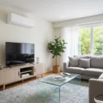 climatisation réversible dans le salon de la maison par TST Énergie dans le Var