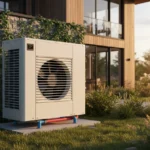pompe à chaleur à l'extérieur de la maison par TST Énergie dans le Var
