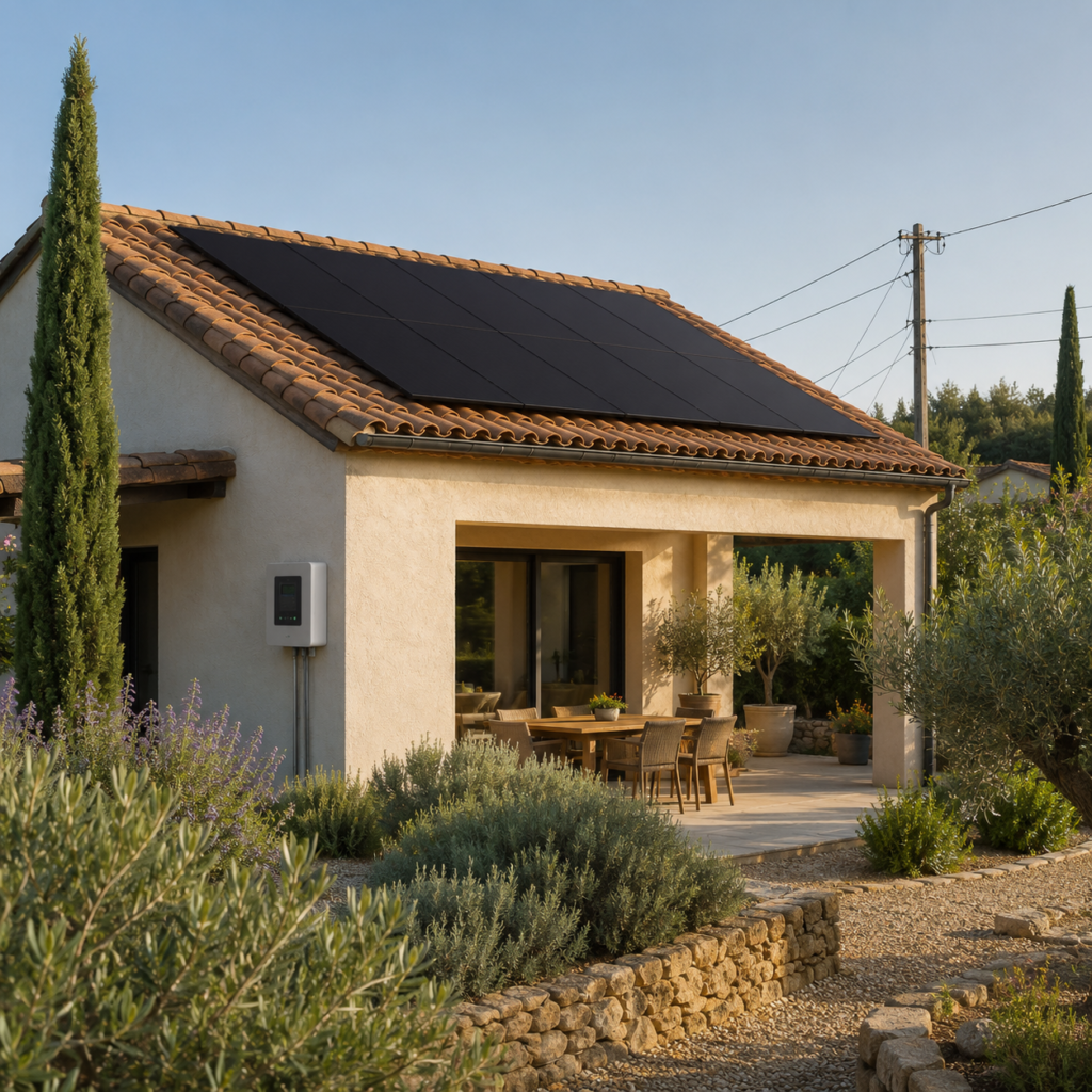 Maison provençale en autoconsommation photovoltaïque avec revente du surplus au réseau